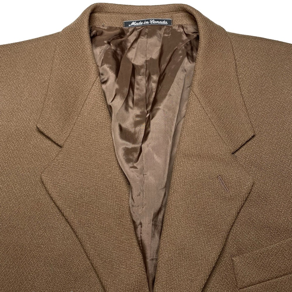 90s Mani Armani Sportcoat 46L 3B0V Wool Textured Camel Tobacco Brown 5483/1